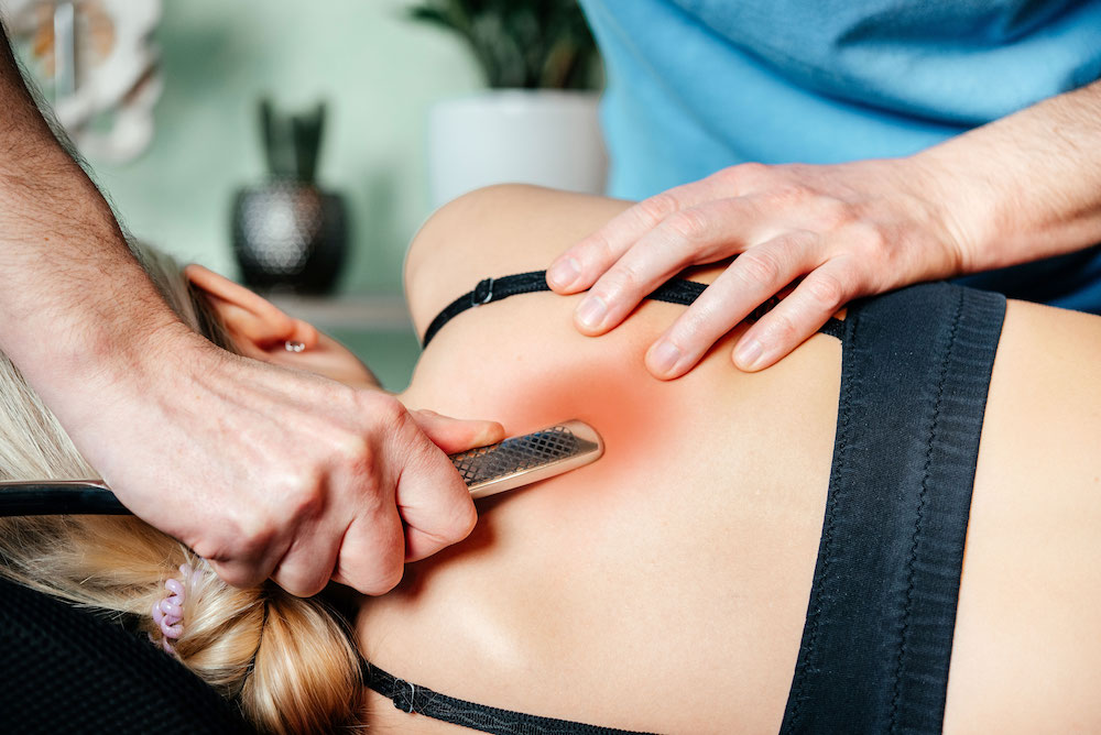 a woman having a myofascial release